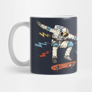 Retro Skateboarding Astronaut Illustration Mug